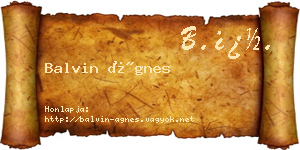 Balvin Ágnes névjegykártya